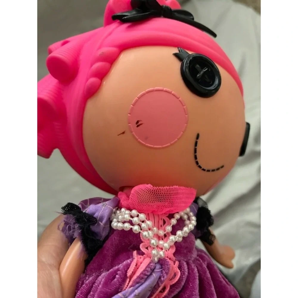 Lalaloopsy Doll MGA Entertainment Pink Hair Purple Velvet Dress Checkered
